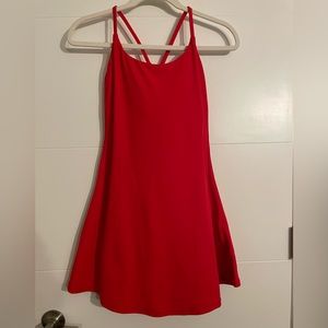 Halara Everyday Cloudful 2 in 1 Flare Activity Dress-Red Size Small